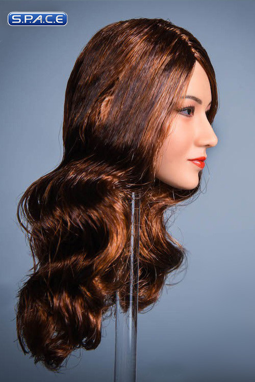 1/6 Scale Saki Head Sculpt (long brown curly hair)