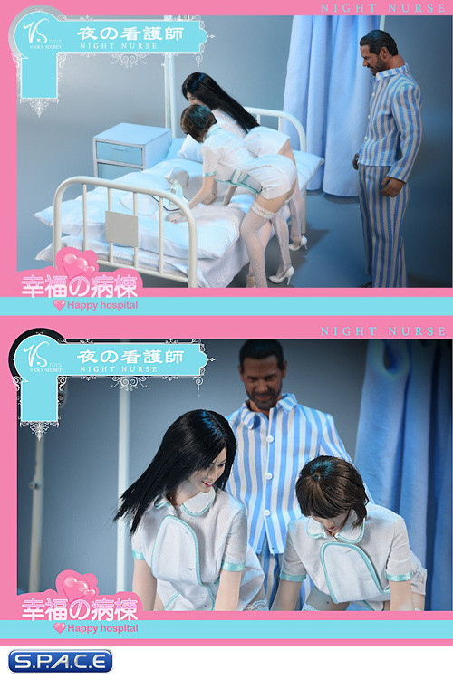 1/6 Scale Night Nurse Character Set with long hair head sculpt