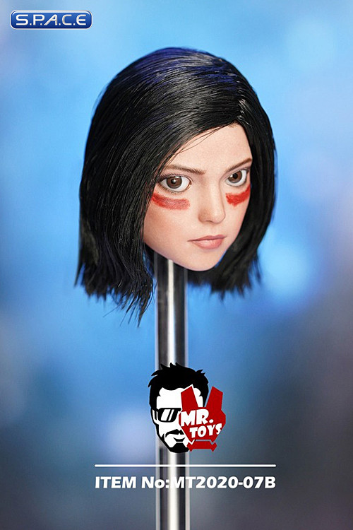 1/6 Scale Alita Head Sculpt with movable eyes - war paint Version