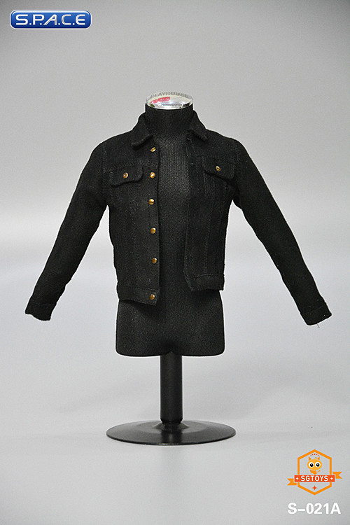 1/6 Scale Mens casual denim Set (black)