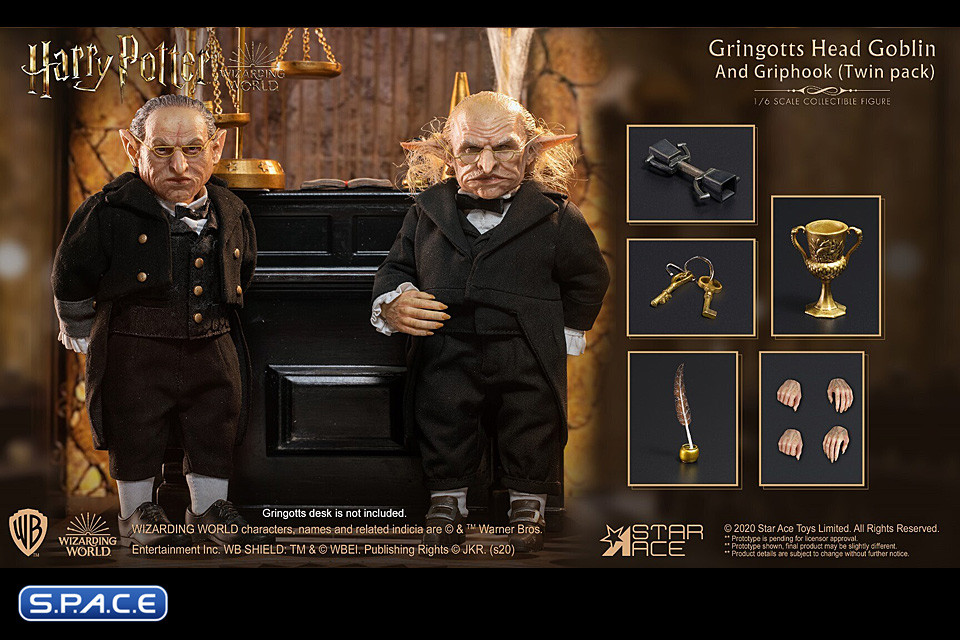 1/6 Scale Gringotts Head Goblin & Griphook 2-Pack (Harry Potter)