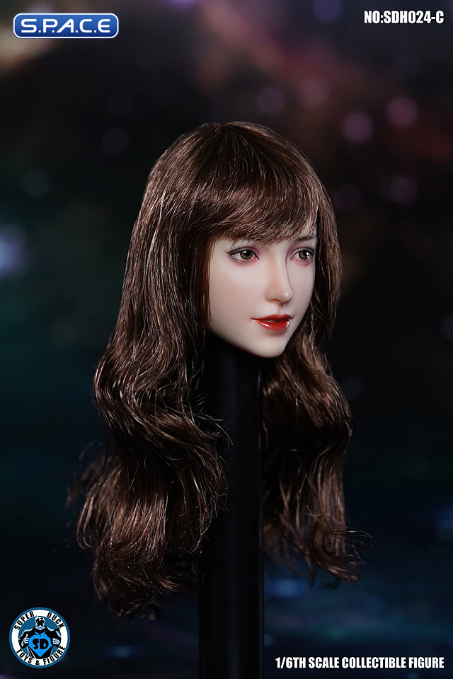 1/6 Scale Christin Head Sculpt (curly long brown hair)