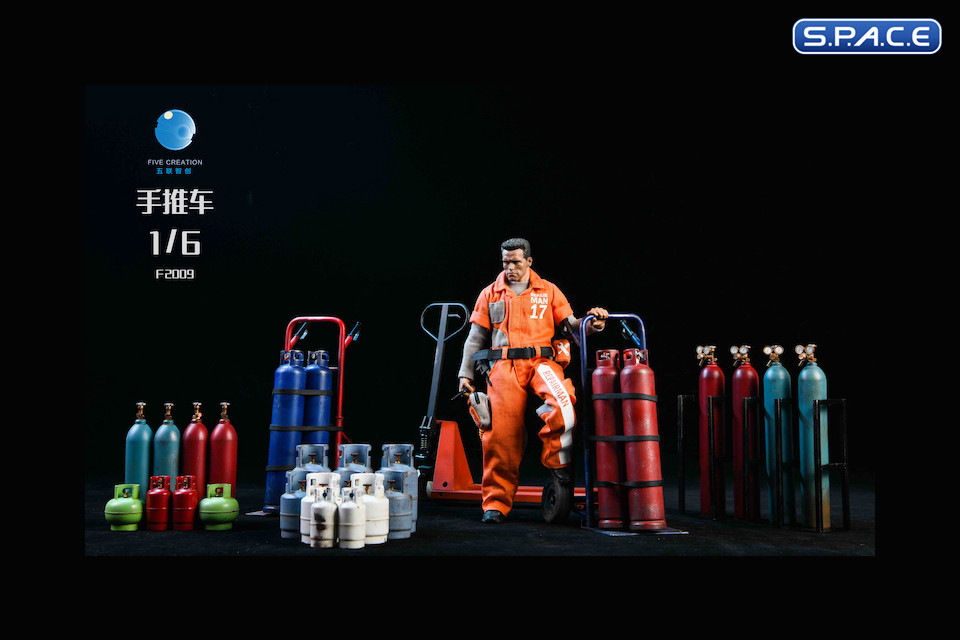 1/6 Scale red Hand Truck