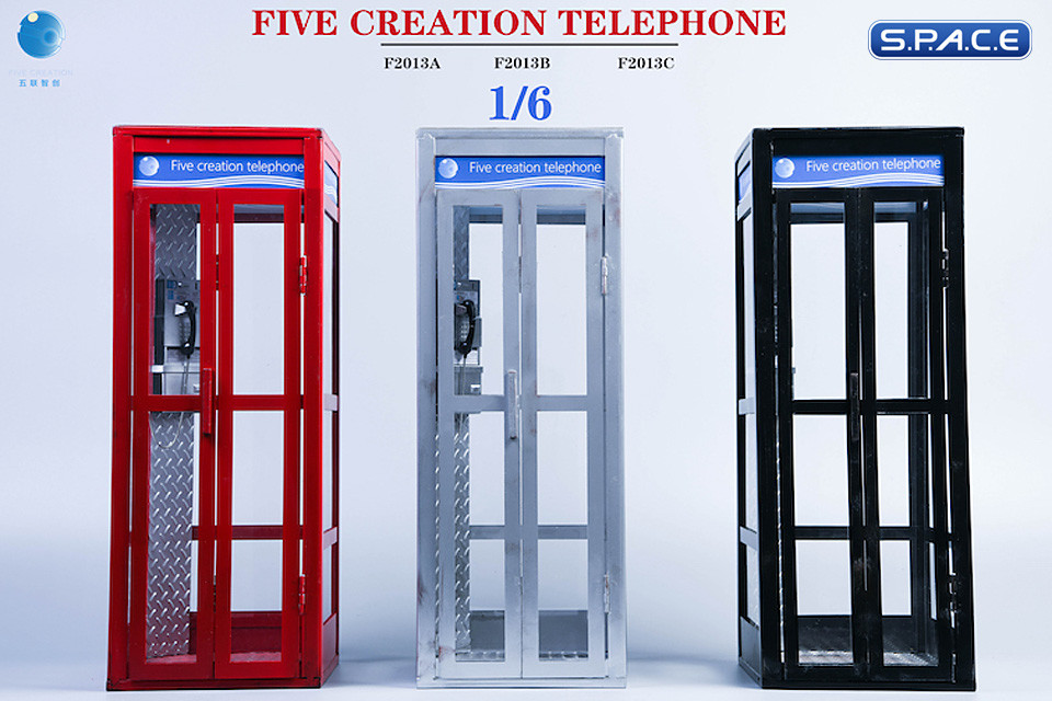 1/6 Scale Telephone Booth (silver)