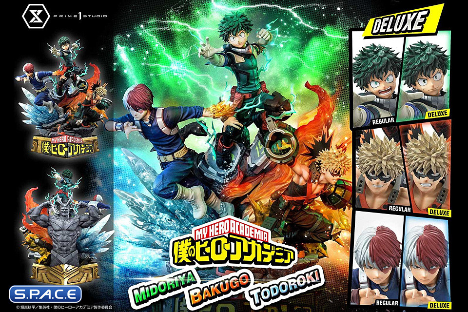 1/4 Scale Midoriya, Bakugo & Todoroki Deluxe Ultimate Premium Masterline Statue - Bonus Version (My Hero Academia)
