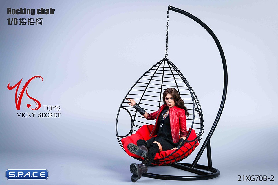 1/6 Scale Hanging Chair with red Pillow