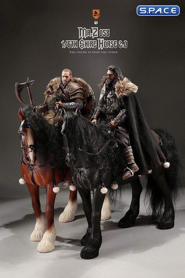 1/6 Scale Shire Horse 2.0 (black / black fetlocks)