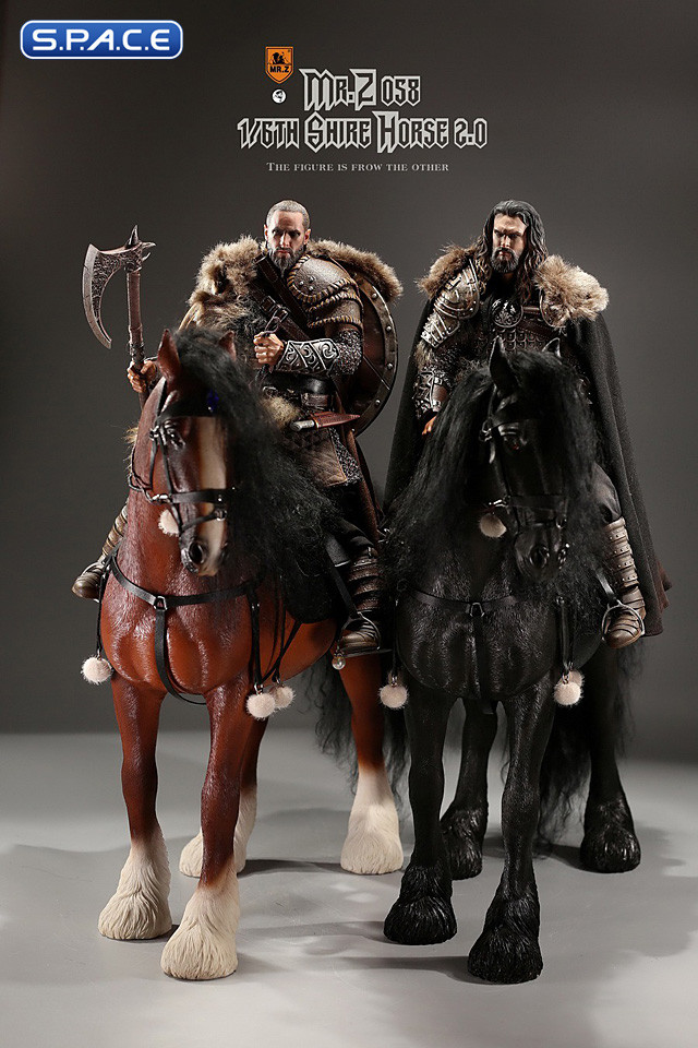 1/6 Scale Shire Horse 2.0 (black / black fetlocks)