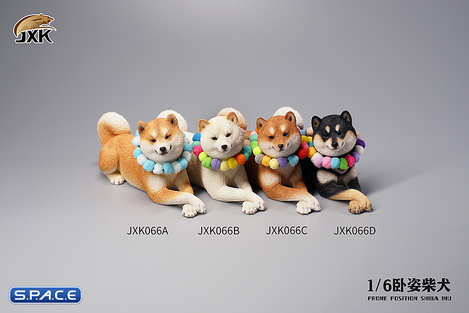 1/6 Scale lying Shiba Inu (white)