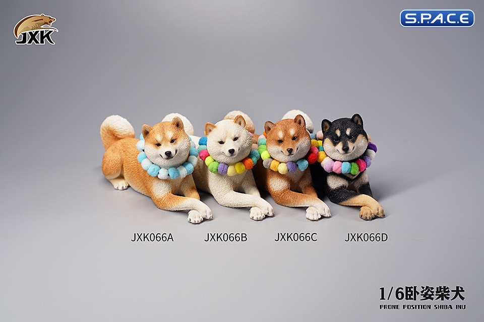 1/6 Scale lying Shiba Inu (black)