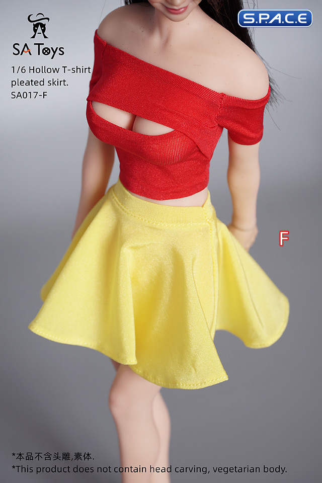 1/6 Scale strapless Top with Skirt (red/yellow)