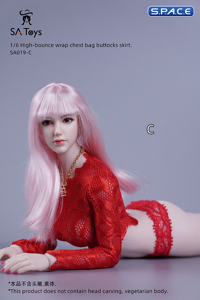 1/6 Scale flower Shirt and Skirt (Red)