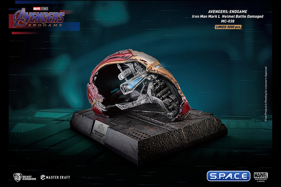 Iron Man Mark L Battle Damaged Helmet Master Craft Statue (Avengers: Endgame)