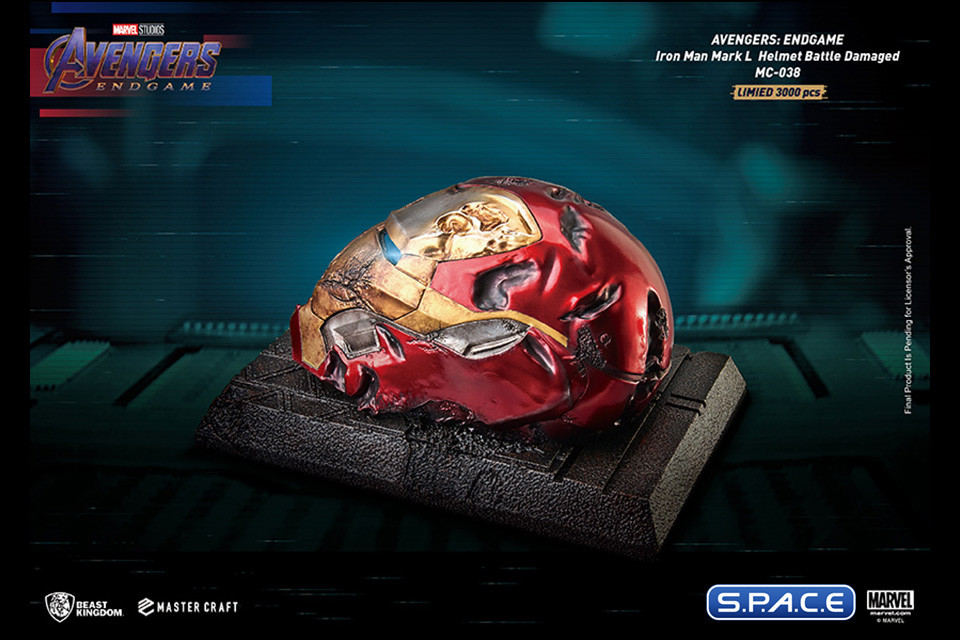 Iron Man Mark L Battle Damaged Helmet Master Craft Statue (Avengers: Endgame)