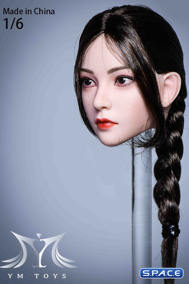 1/6 Scale Akiko Head Sculpt (dark brown braid)