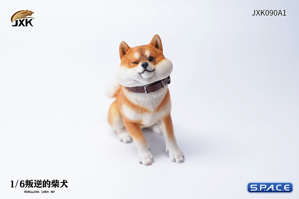 1/6 Scale sitting Shiba Inu Dont go Home (brown)