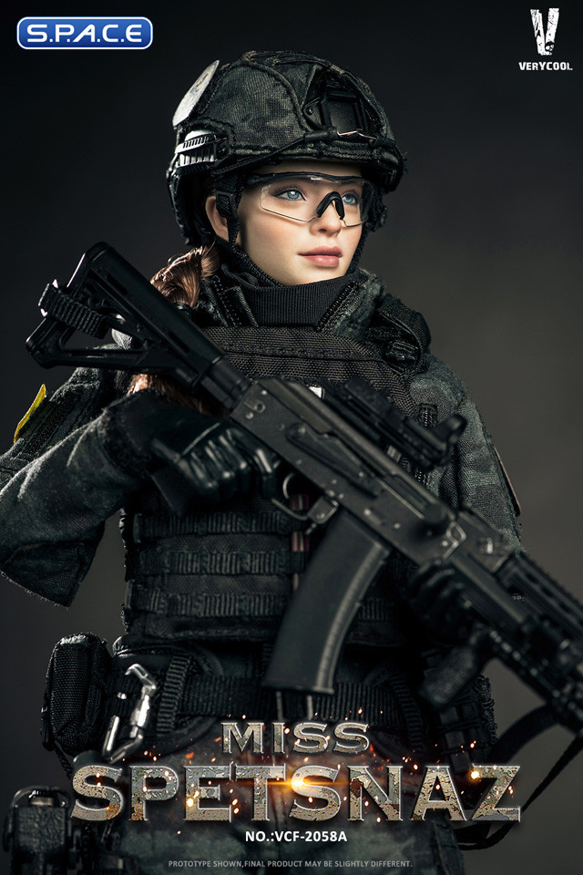 1/6 Scale Miss Spetsnaz with black Vest - MCB Camouflage Russian Combat Women Soldier