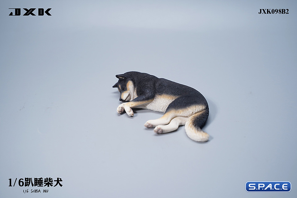 1/6 Scale Shiba Inu - sleeping sideward (black)