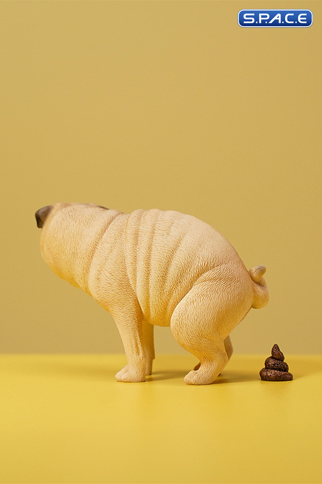 1/6 Scale half squatting Pug (white)