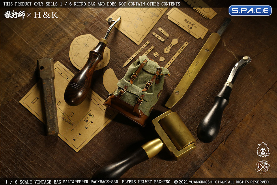 1/6 Scale Vintage Bag Salt & Pepper Backpack S30 (american tent cloth)