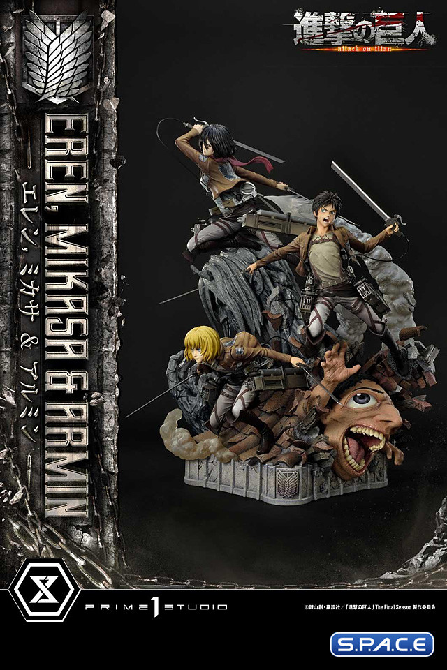 1/4 Scale Eren, Mikasa & Armin Ultimate Premium Masterline Statue (Attack on Titan)