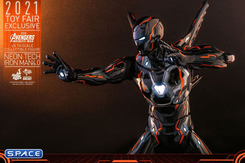 1/6 Scale Neon Tech Iron Man 4.0 Movie Masterpiece MMS597D39 Toy Fairs 2021 Exclusive (Avengers: Infinity War)