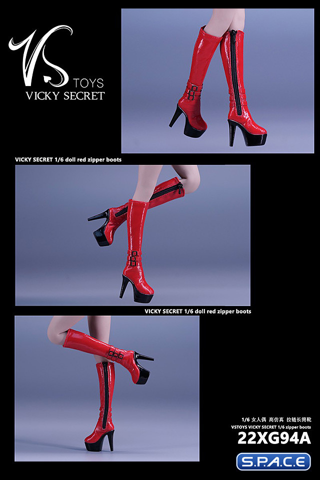 1/6 Scale Plateau Boots (red)