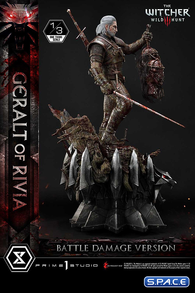 1/3 Scale Geralt of Rivia Museum Masterline Statue - Battle Damage Version (The Witcher 3: Wild Hunt)