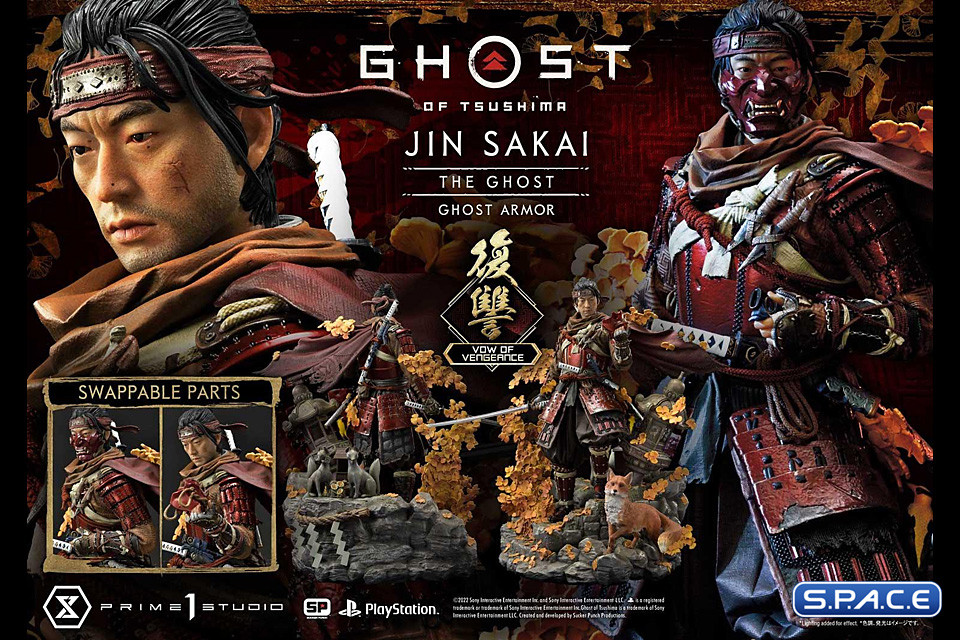 1/4 Scale Jin Sakai Vow of Vengeance Ghost Armor Ultimate Premium Masterline Statue (Ghost of Tsushima)