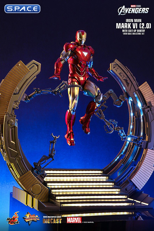 1/6 Scale Iron Man Mark VI 2.0 with Suit-Up Gantry Movie Masterpiece MMS688D53 (The Avengers)