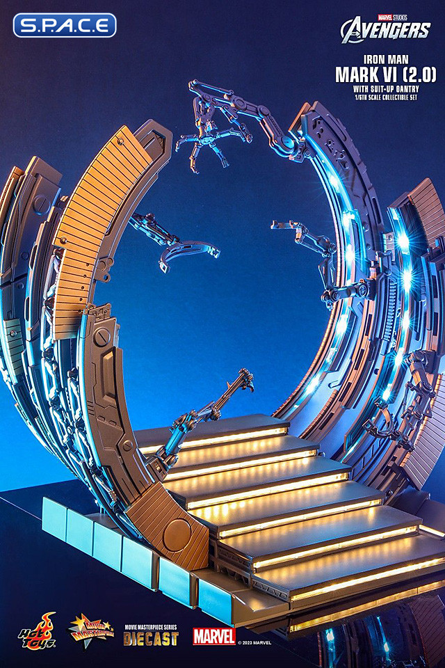 1/6 Scale Iron Man Mark VI 2.0 with Suit-Up Gantry Movie Masterpiece MMS688D53 (The Avengers)