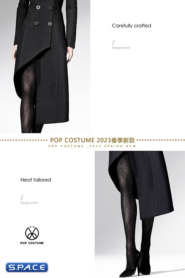 1/6 Scale Womens Spring Coat (black)