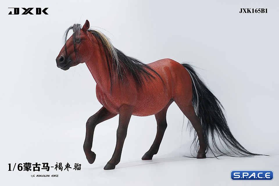 1/6 Scale jog trot Mongolian Horse (red)