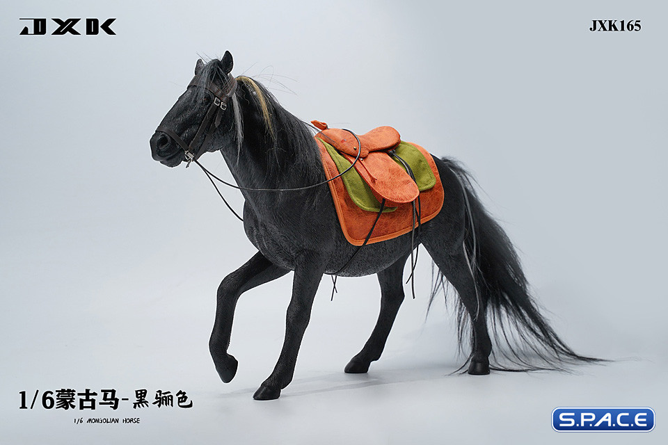 1/6 Scale jog trot Mongolian Horse (black)