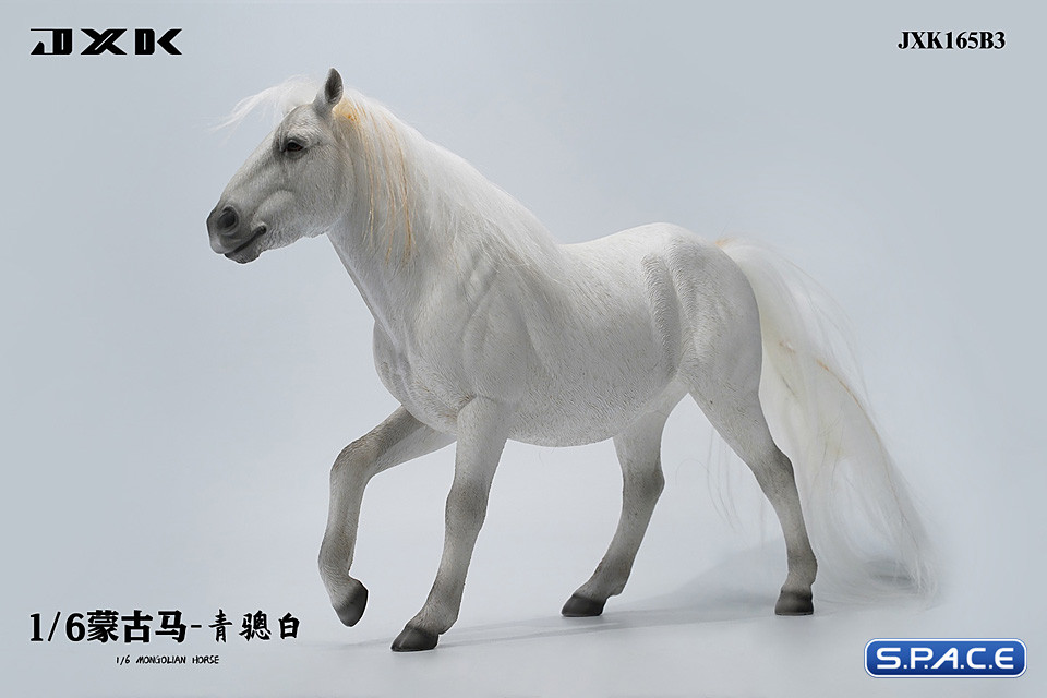 1/6 Scale jog trot Mongolian Horse (white)