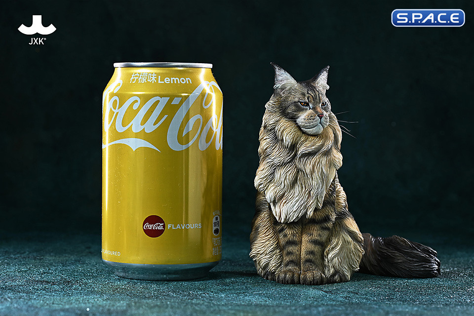 1/6 Scale sitting Maine Coon (brown)