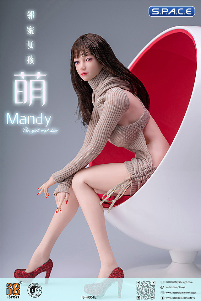 1/6 Scale Mandy Head Sculpt (long brown hair)