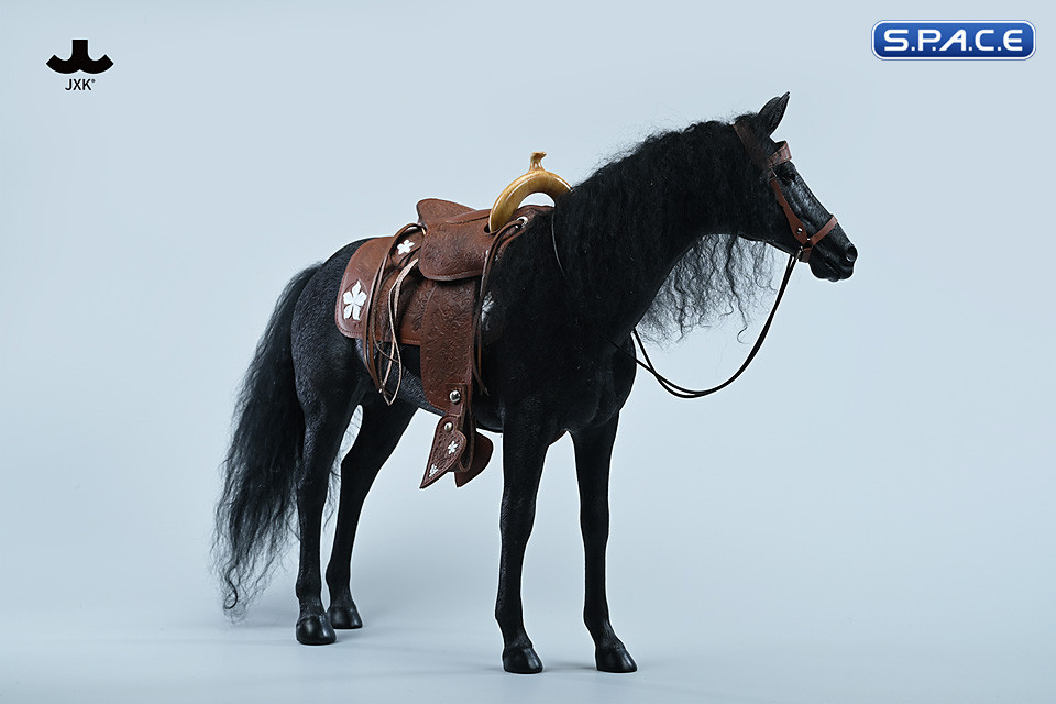 1/6 Scale Akhal Teke Horse with Harness (black)