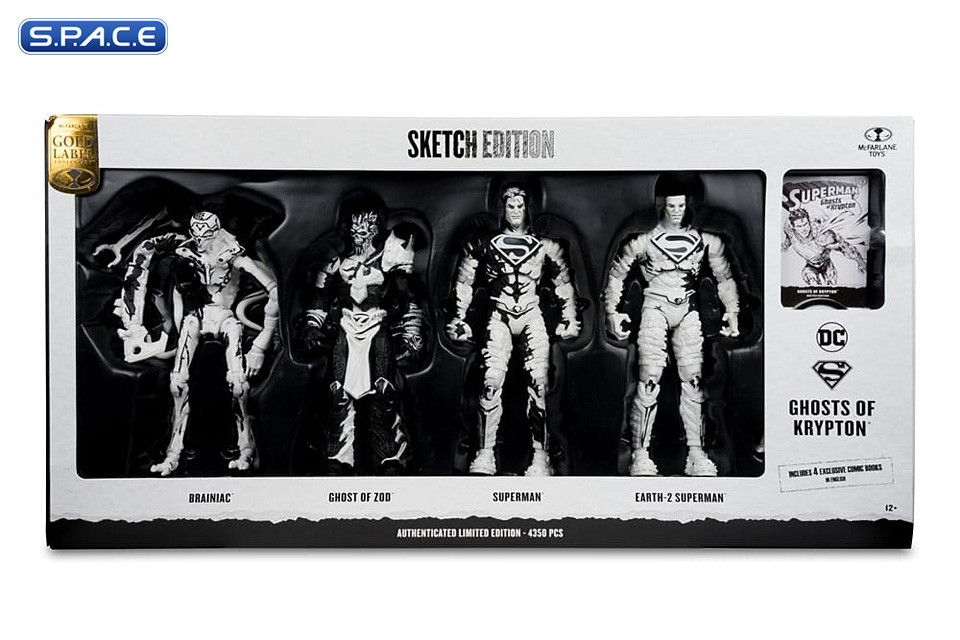 Ghosts of Krypton Page Punchers Gold Label Collection 4-Pack - Sketch Edition (DC Multiverse)