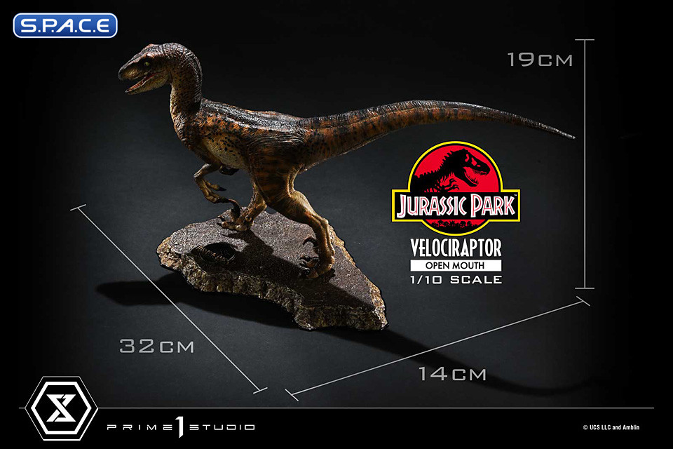 1/10 Scale Velociraptor Prime Collectible Figures Statue - open Mouth Version (Jurassic Park)