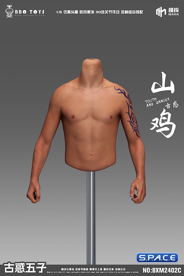 1/6 Scale seamless upper Body for Asian Gangster Version 2