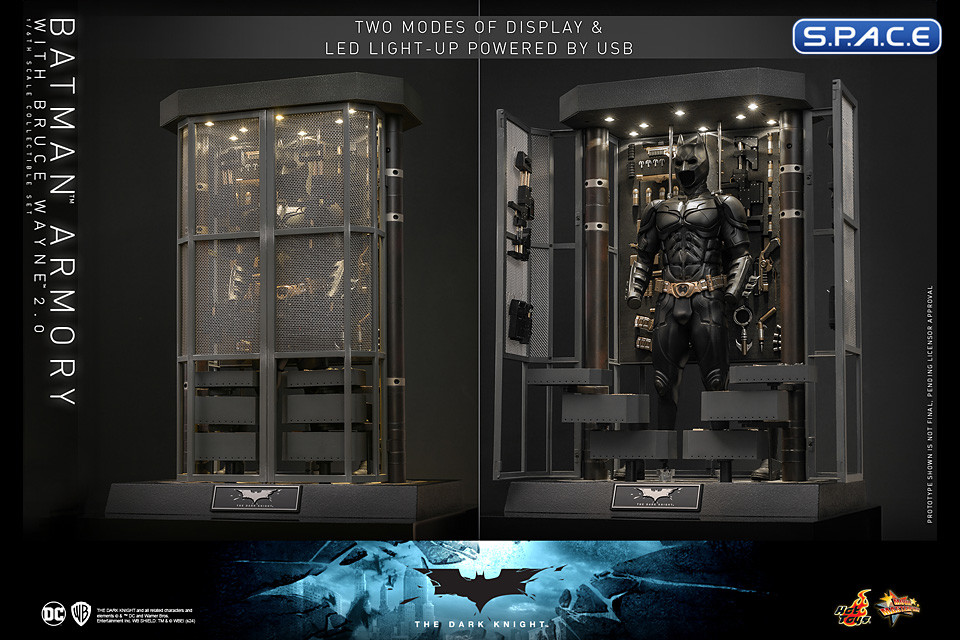 1/6 Scale Batman Armory with Bruce Wayne 2.0 Movie Masterpiece MMS750 (Batman - The Dark Knight)