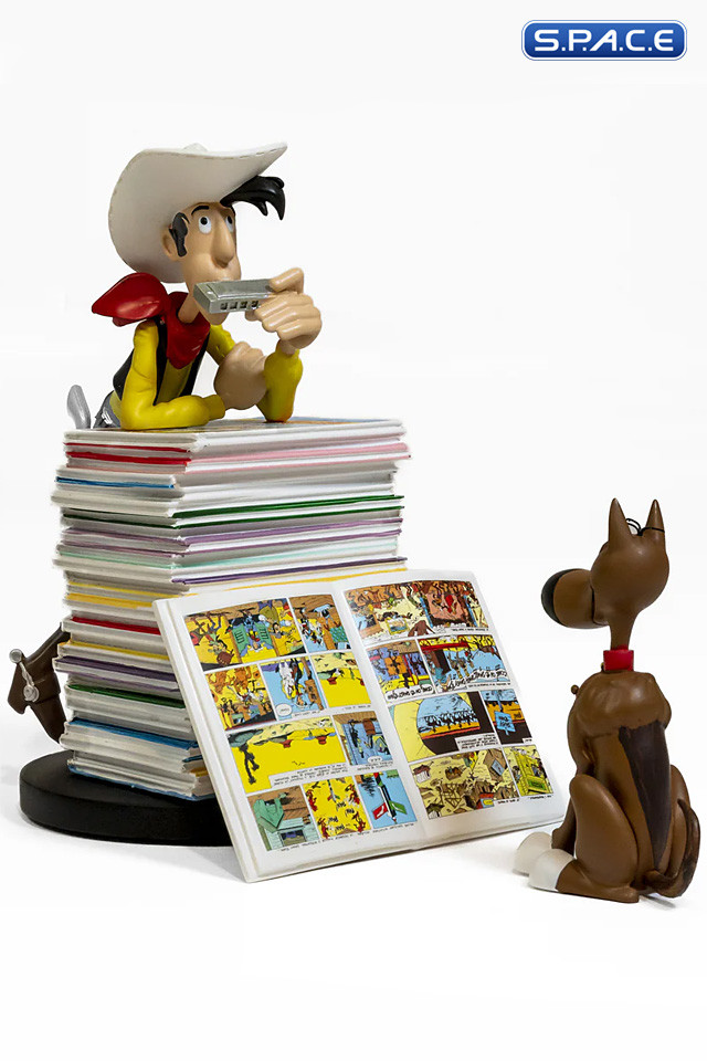 Lucky Luke & Rantanplan Pile of Comics Statue (Lucky Luke)