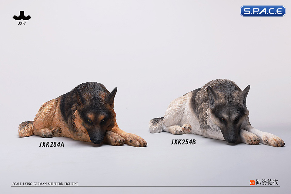 1/6 Scale lying German Shepherd (brown)