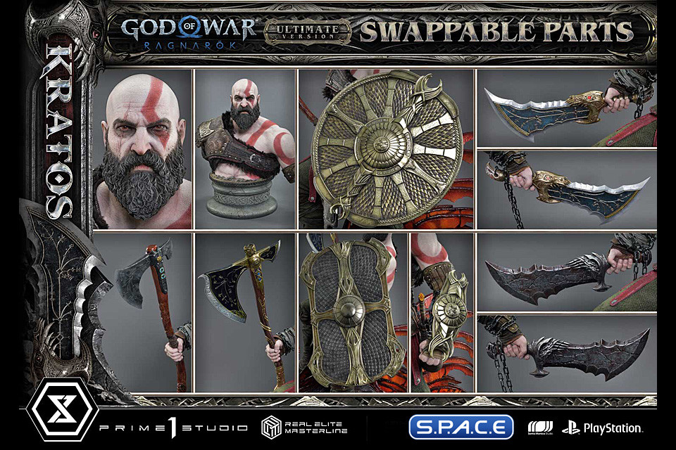 1/3 Scale Kratos Real Elite Masterline Statue - Ultimate Bonus Version (God of War: Ragnarok)