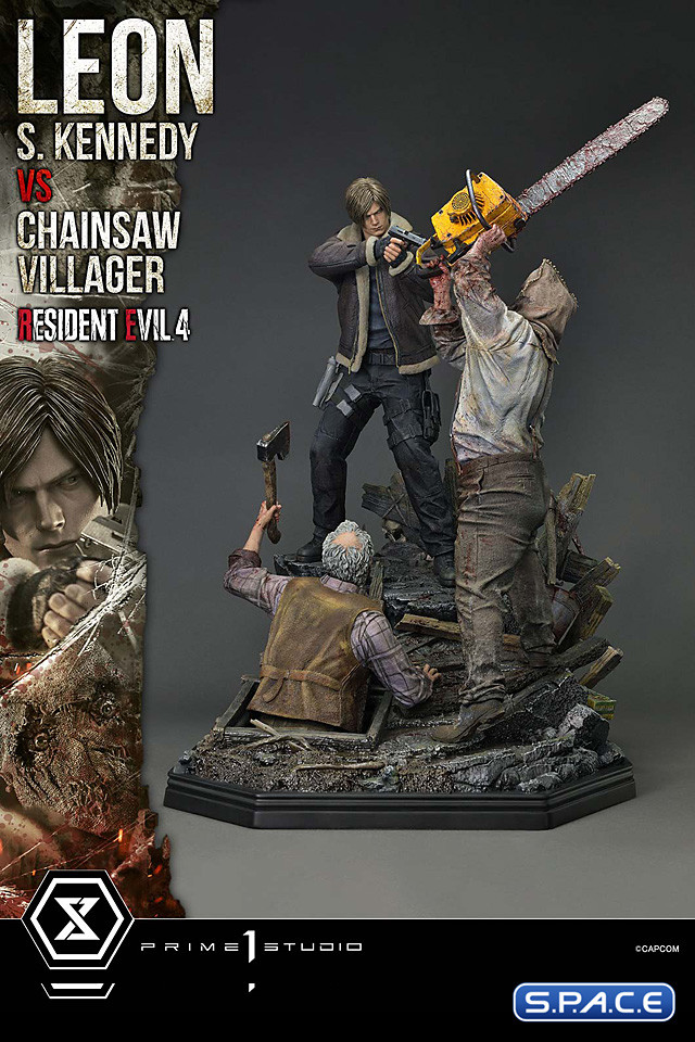 1/4 Scale Leon S. Kennedy vs. Chainsaw Villager Ultimate Premium Masterline Statue - Bonus Version (Resident Evil 4)