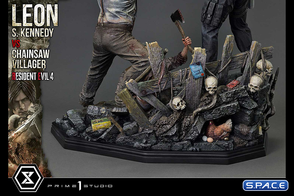 1/4 Scale Leon S. Kennedy vs. Chainsaw Villager Ultimate Premium Masterline Statue - Bonus Version (Resident Evil 4)
