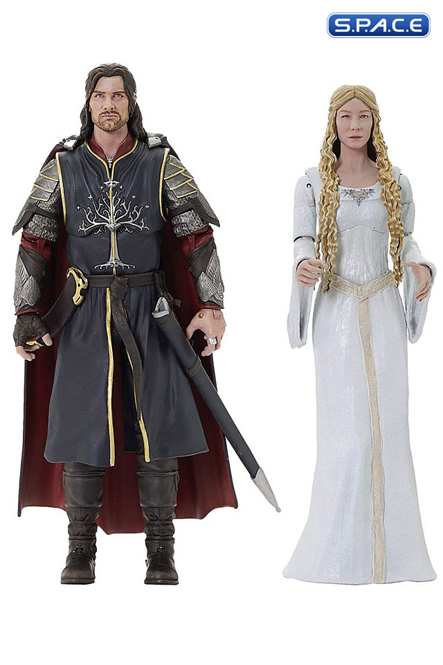 Set of 2: King Aragorn & Galadriel LOTR Select Wave 10 (Lord of the Rings)