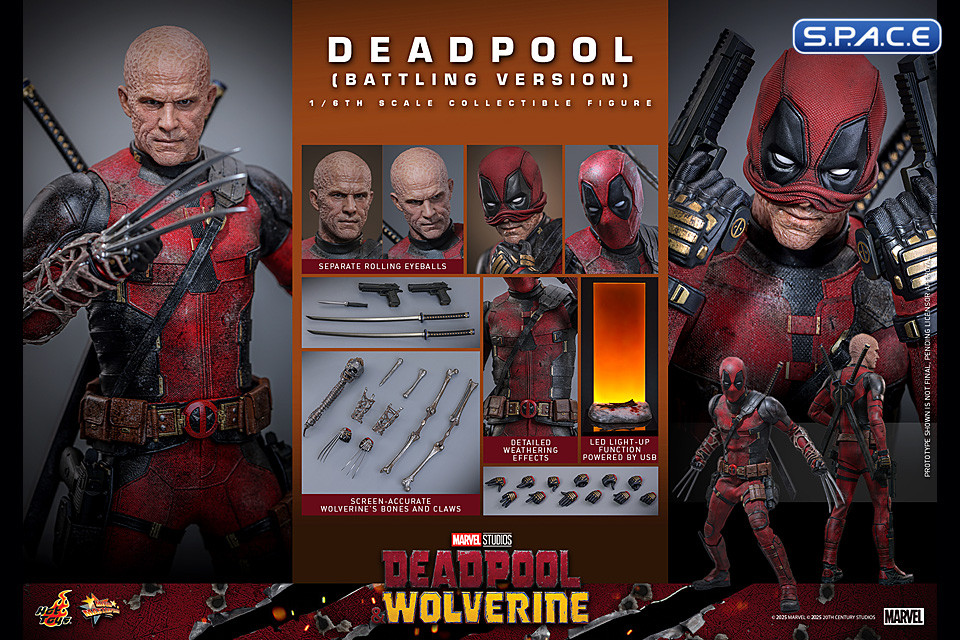 1/6 Scale Deadpool Battling Version Movie Masterpiece MMS782 (Deadpool & Wolverine)