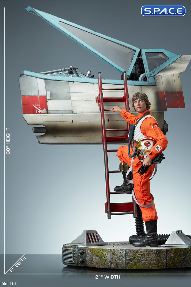 Luke Skywalker & X-Wing Red Five, Standing By Premium Format Figure (Star Wars)